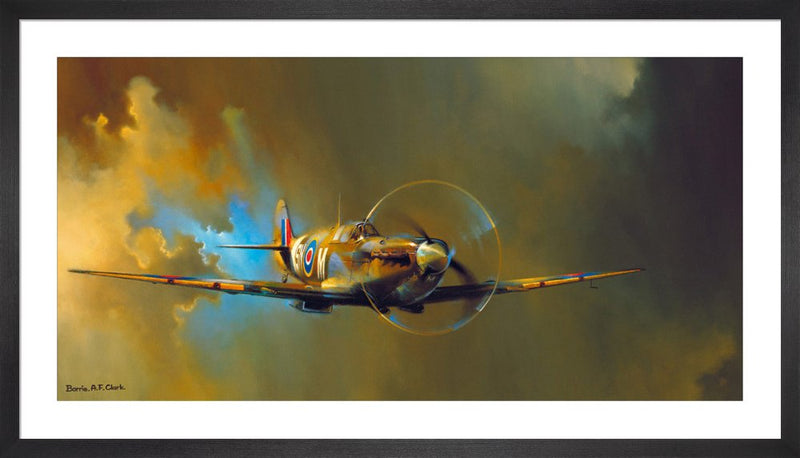 Spitfire by Barrie Clark. Framed art print.