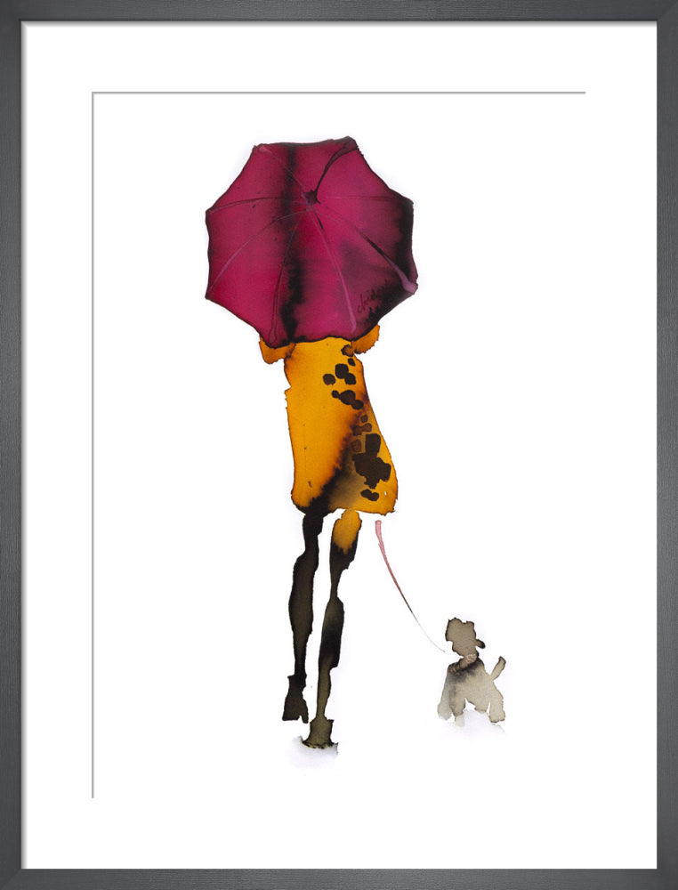 What to Wear When Walking the Dogs by Bridget Davies. Framed art print.
