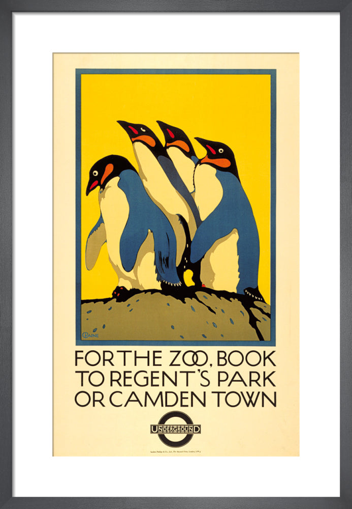 For the Zoo, book to Regent's Park, 1921 by Charles Paine. Framed art print.