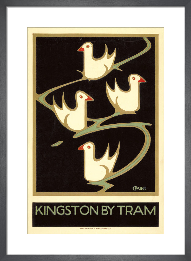 Kingston by Tram, 1920 by Charles Paine. Framed art print.