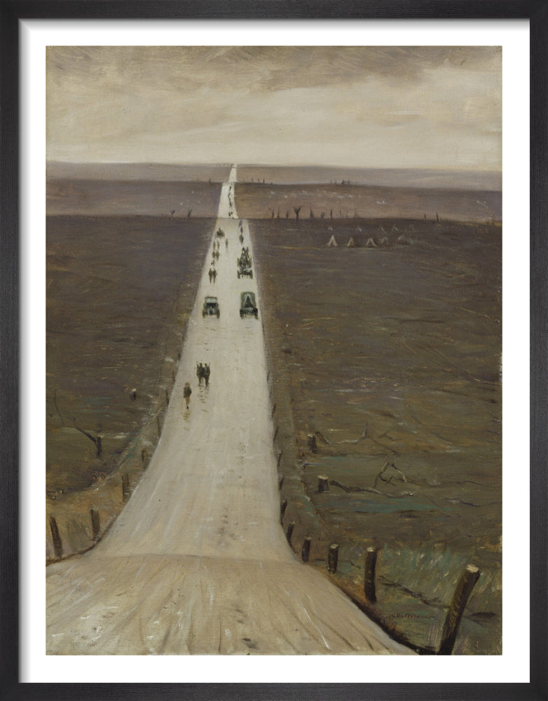 The Road from Arras to Bapaume by Christopher Richard Wynne Nevinson. Framed art print.