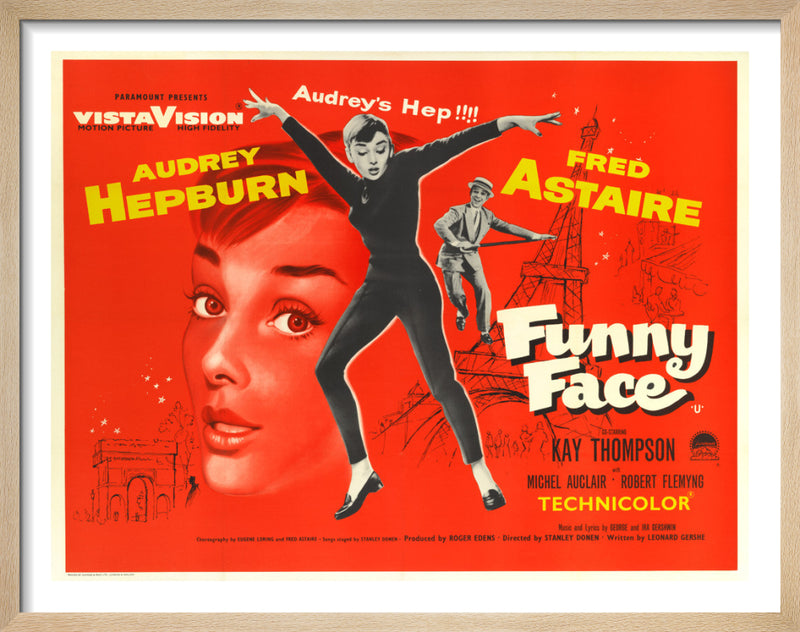 Funny Face by Cinema Greats. Framed art print.