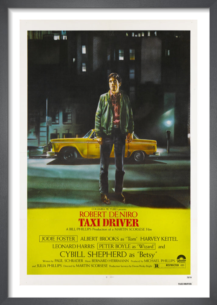 Taxi Driver by Cinema Greats. Framed art print.
