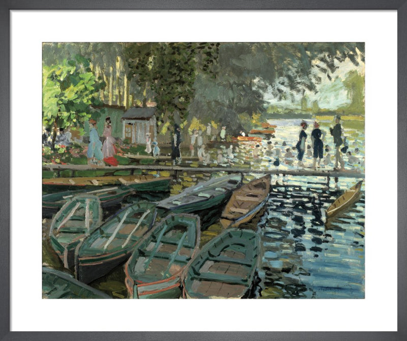 Bathers at La Grenouillere by Claude Monet. Framed art print.