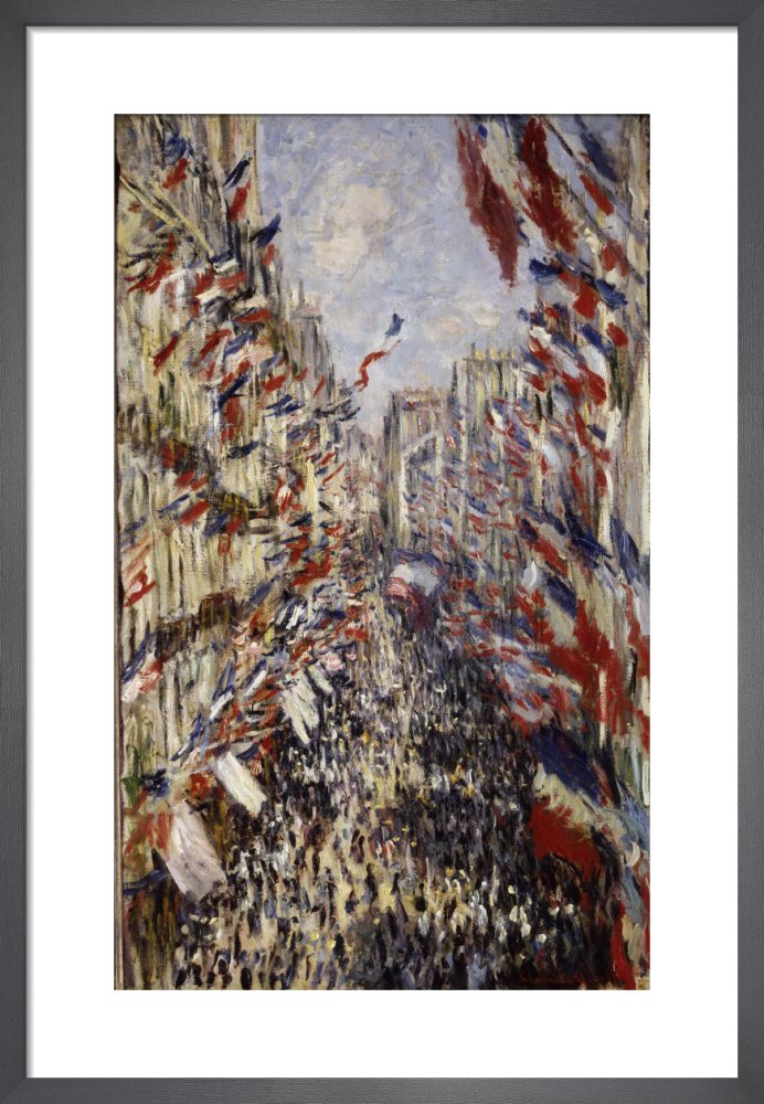 La Rue Montorgeuil Paris by Claude Monet. Framed art print.