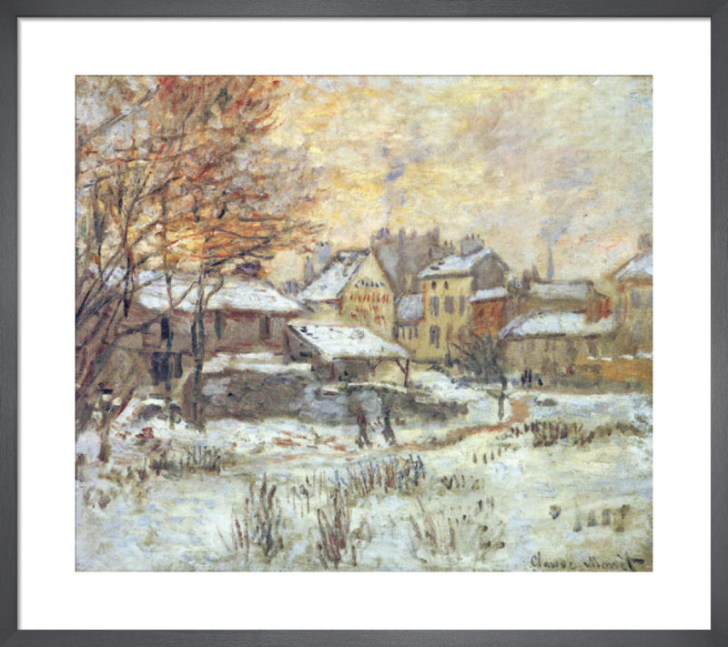 Snow Effect, Sunset by Claude Monet. Framed art print.