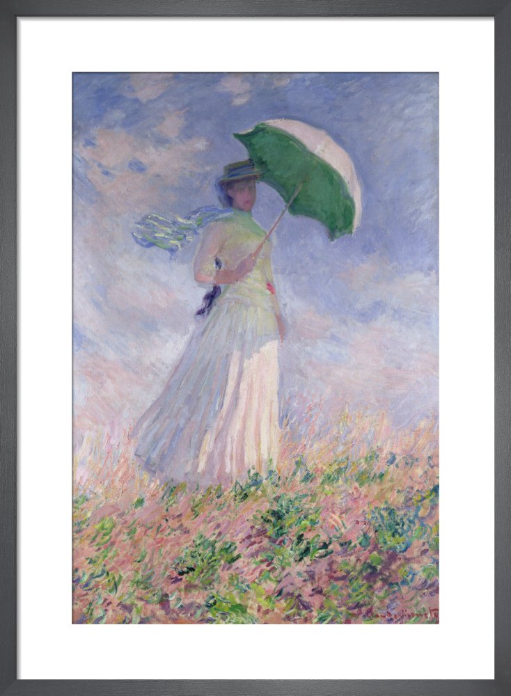 Woman with Umbrella by Claude Monet. Framed art print.