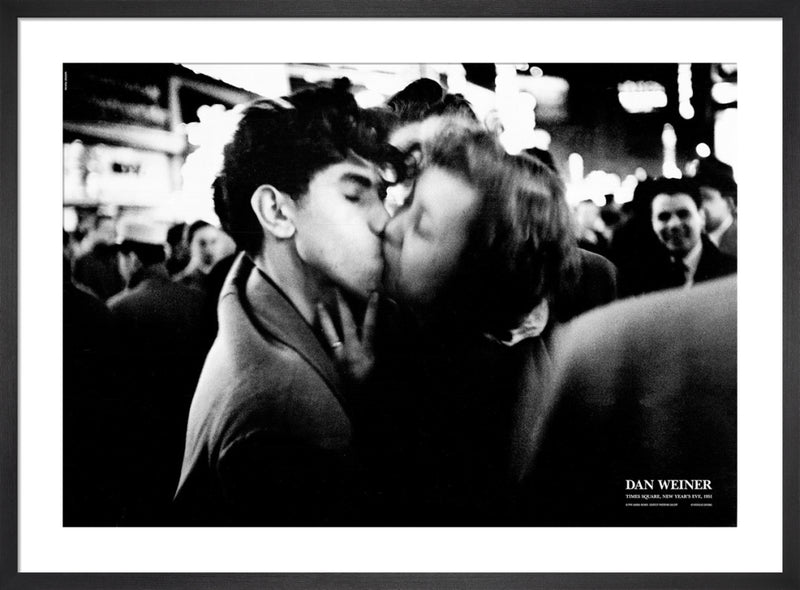 Times Square, New Years Eve, 1951 by Dan Weiner. Framed art print.