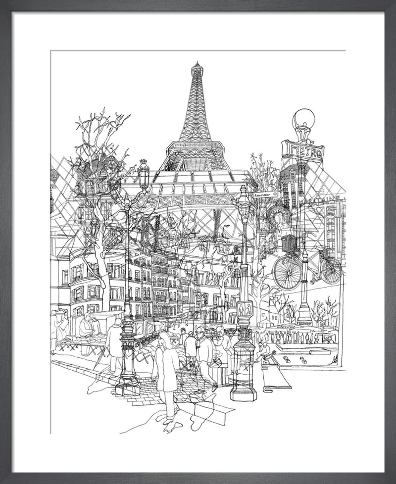 Paris by David Bushell. Framed art print.