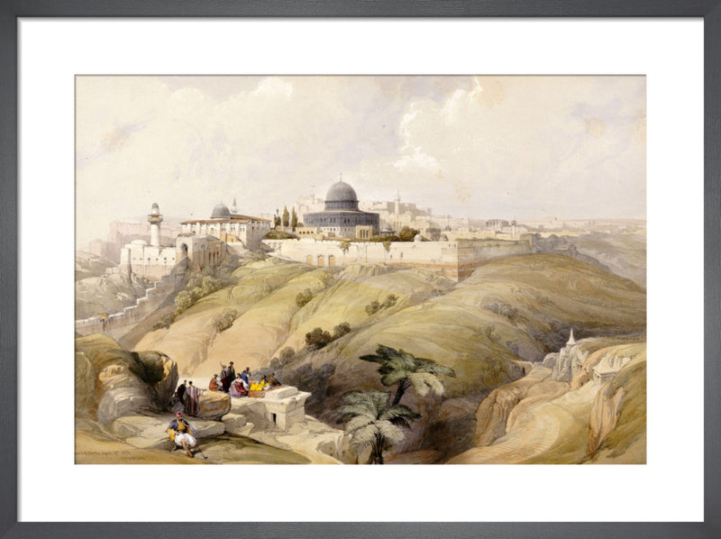 View of Jerusalem by David Roberts. Framed art print.