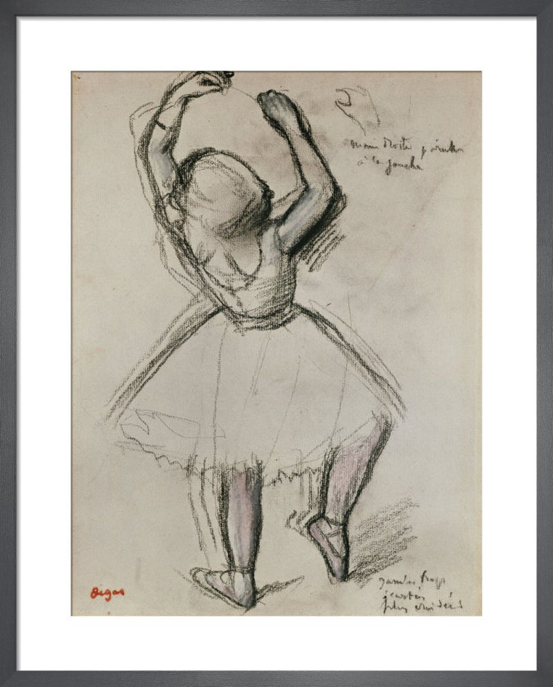 Backview of a Dancer by Edgar Degas. Framed art print.