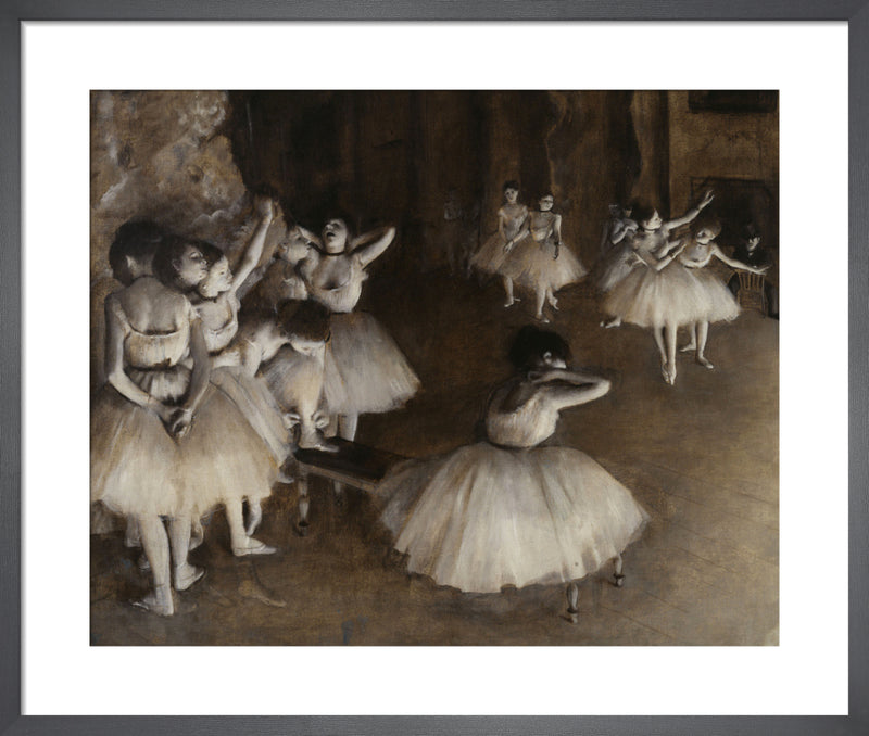 Répétition d’un Ballet sur la Scène, 1874 by Edgar Degas. Framed art print.