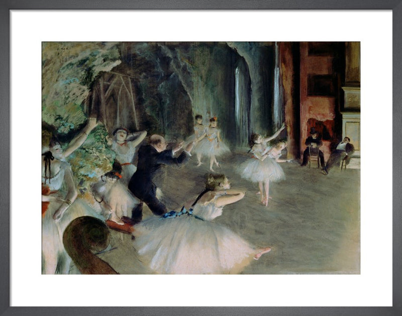 The Rehearsal of the Ballet on Stage, c.1878 by Edgar Degas. Framed art print.