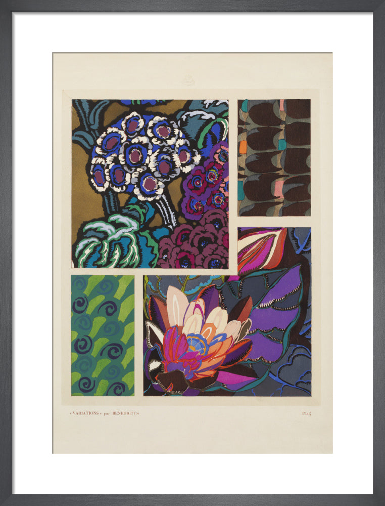 Plate 14 from Variations, Paris, 1924 by Édouard Bénédictus. Framed art print.