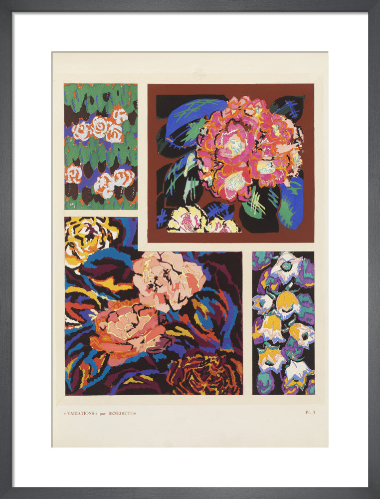 Plate 3 from Variations, Paris, 1924 by Édouard Bénédictus. Framed art print.