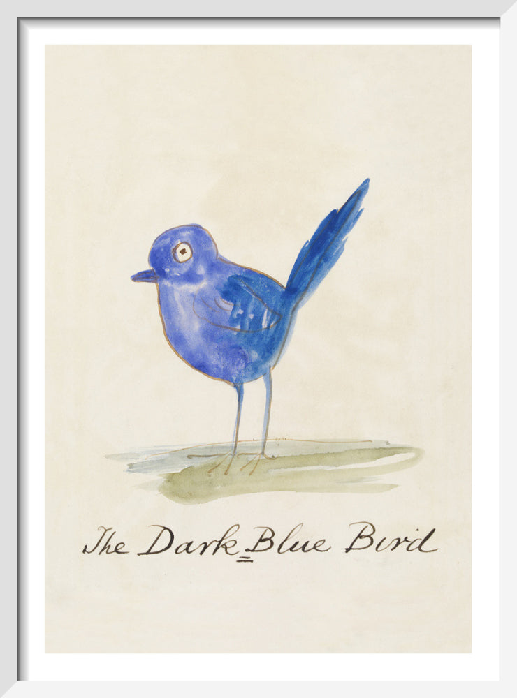 The Dark Blue Bird by Edward Lear. Framed art print.