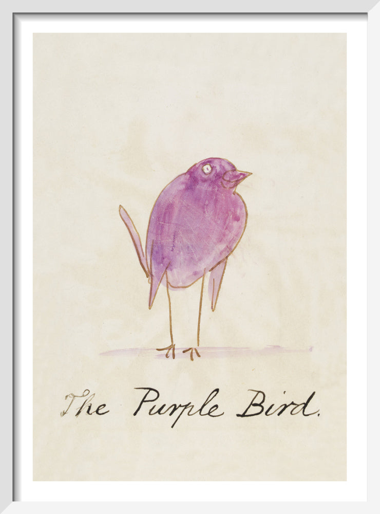 The Purple Bird by Edward Lear. Framed art print.