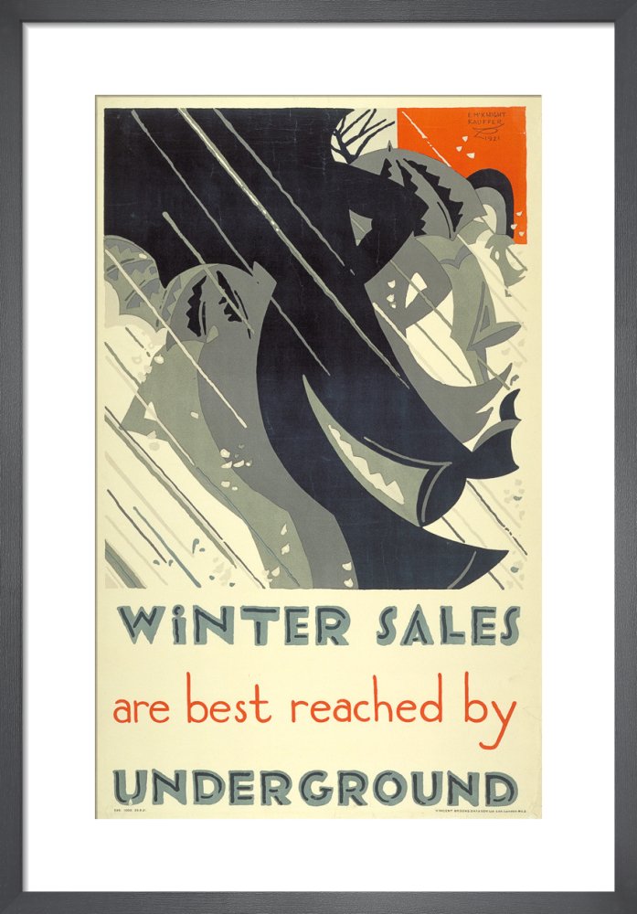 Winter sales, 1921 by Edward McKnight Kauffer. Framed art print.