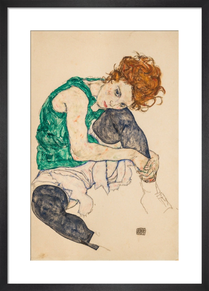 The Artist's Wife by Egon Schiele. Framed art print.