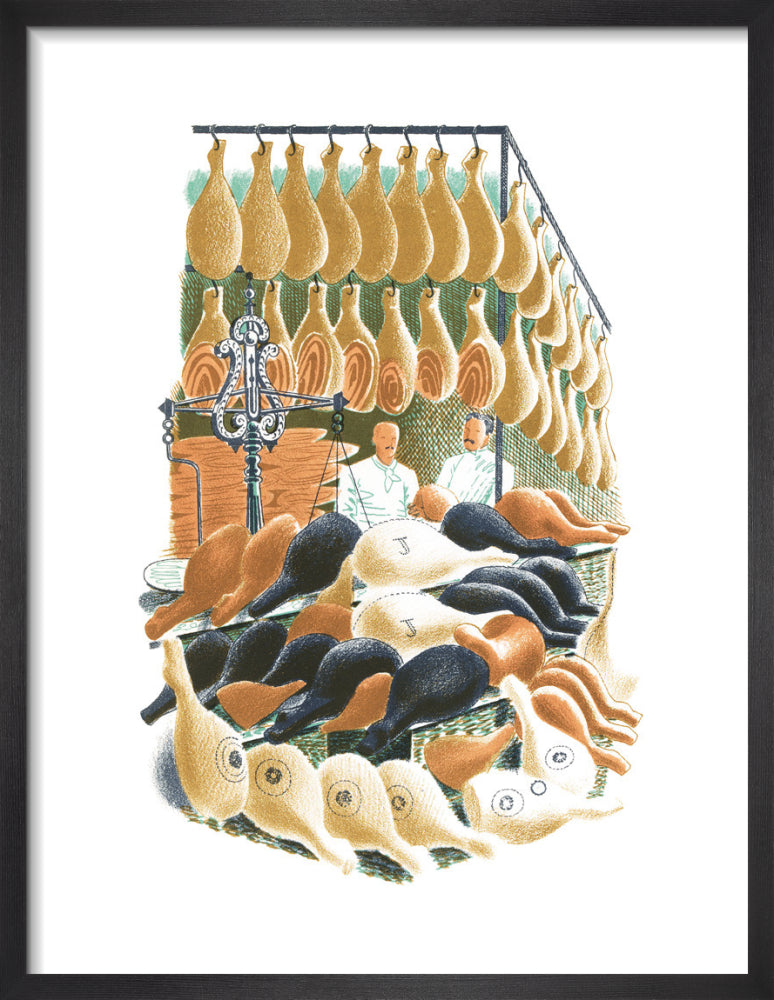 Hams by Eric Ravilious. Framed art print.