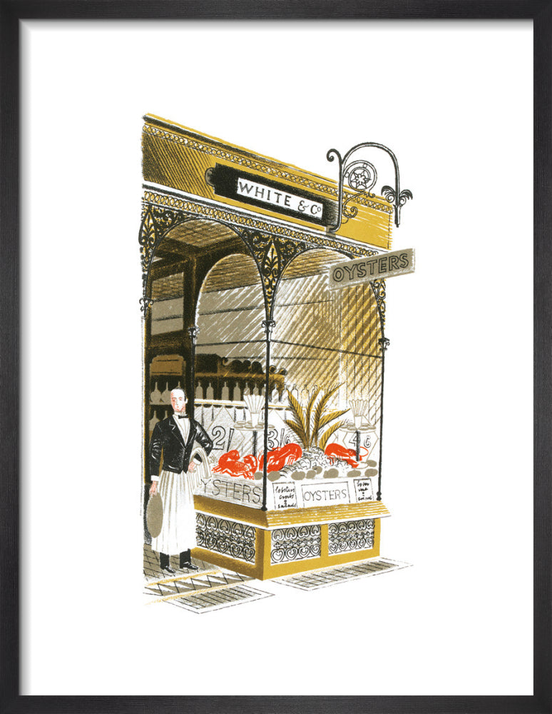 Oyster Bar by Eric Ravilious. Framed art print.