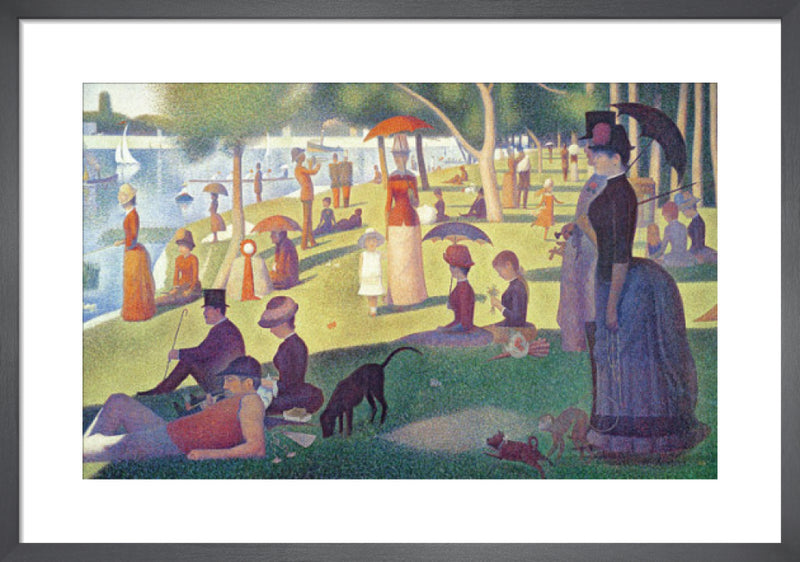 Sunday Afternoon on the Island of Grand Jatte 1864-66 by Georges Seurat. Framed art print.