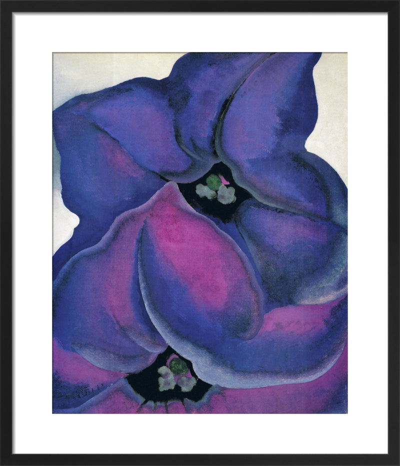 Purple Petunias, 1925 by Georgia O'Keeffe. Framed art print.