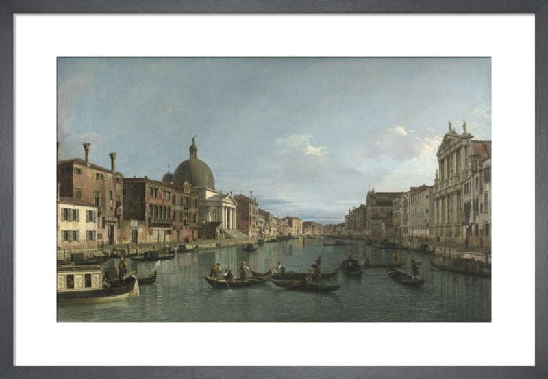 Venice: The Grand Canal with S. Simeone Piccolo by Giovanni Canaletto. Framed art print.
