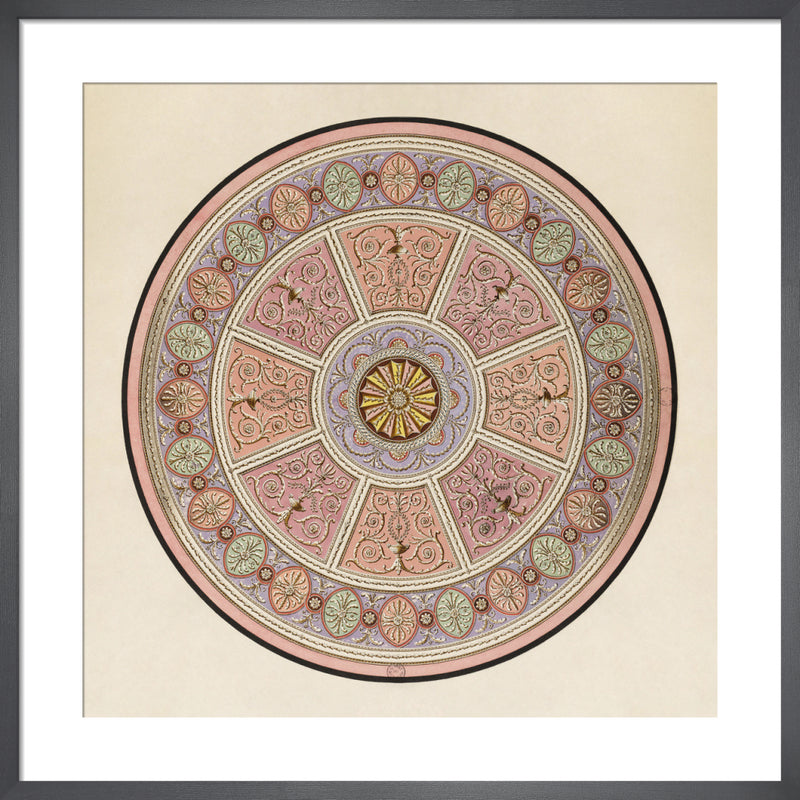 Finished drawing for a ceiling or a carpet II c1765-66 unexecuted by Giuseppe Manocchi. Framed art print.