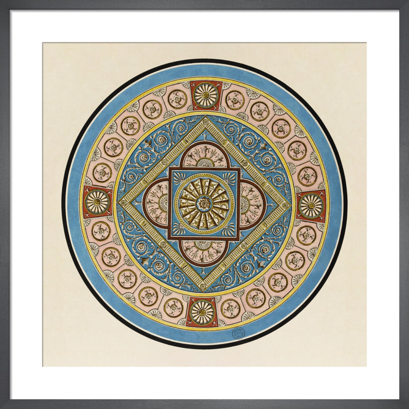 Finished drawing for a ceiling or a carpet III c1765-66 unexecuted by Giuseppe Manocchi. Framed art print.