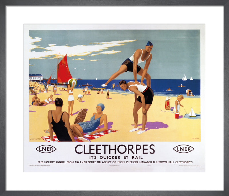 Cleethorpes: Its Quicker by Rail by Greig. Framed art print.