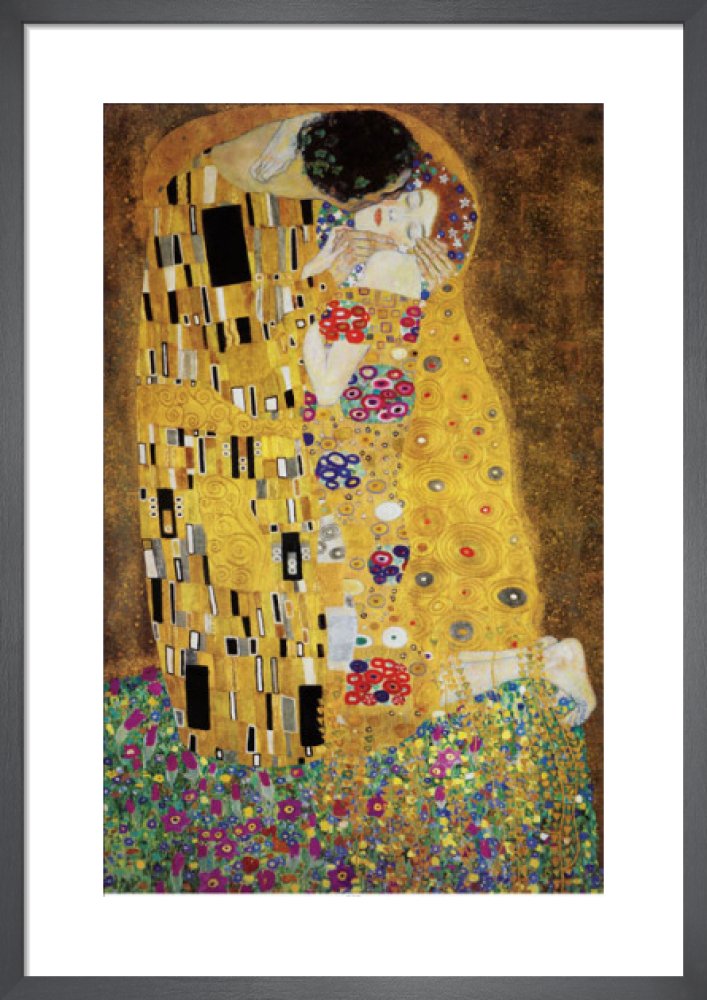 The Kiss by Gustav Klimt. Framed art print.