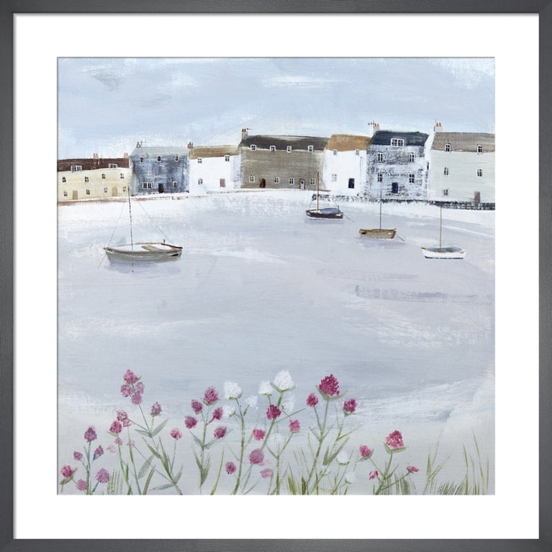 Quiet Moorings by Hannah Cole. Framed art print.