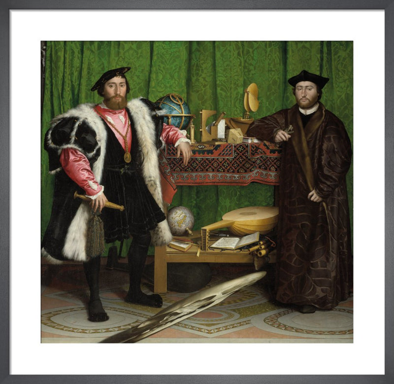 The Ambassadors by Hans Holbein The Younger. Framed art print.