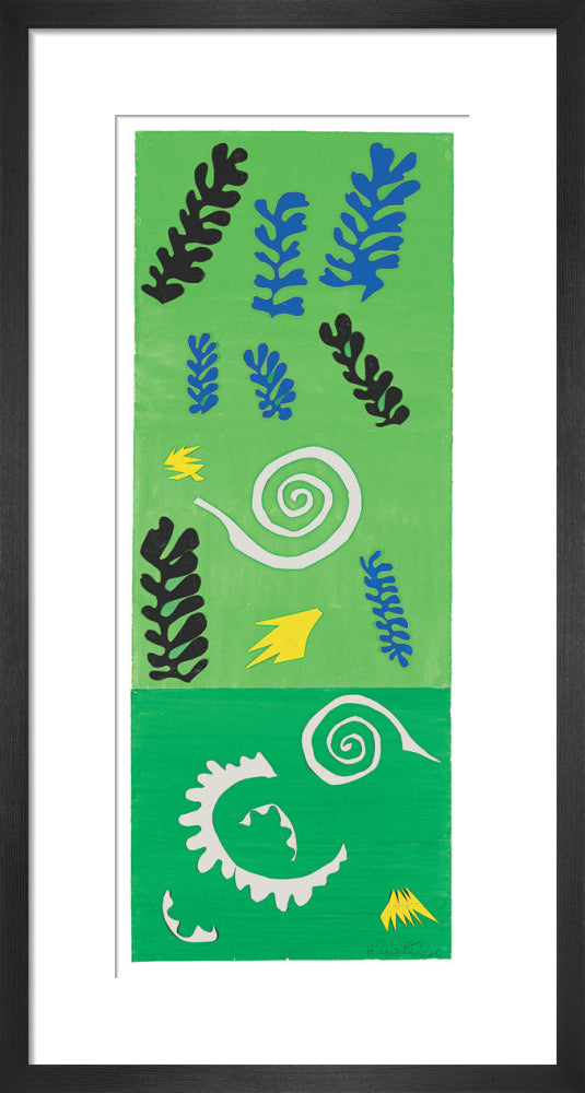 Composition on a Green Ground, 1952 by Henri Matisse. Framed art print.