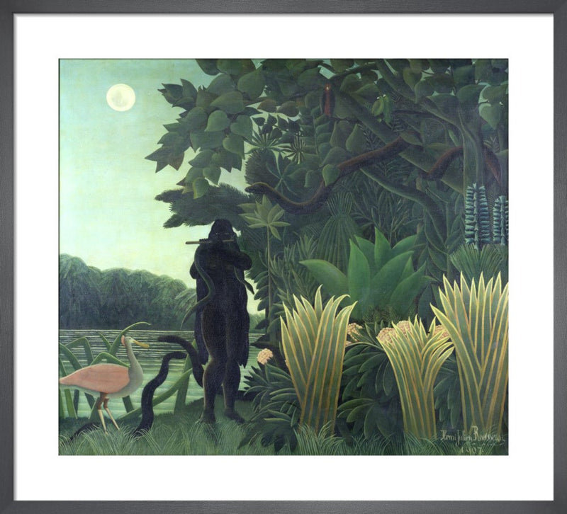 The Snake Charmer, 1907 by Henri Rousseau. Framed art print.