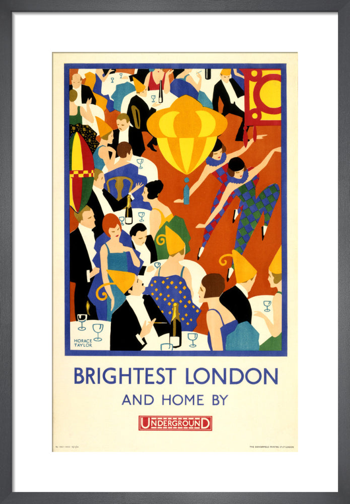 Brightest London and home by Underground, 1924 by Horace Taylor. Framed art print.