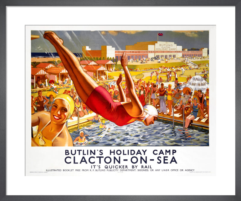 Butlins Holiday Camp, Clacton-on-Sea by J Greenup. Framed art print.