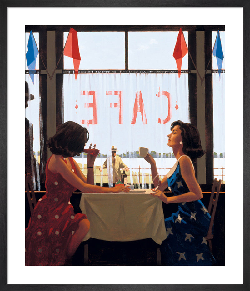 Cafe Days by Jack Vettriano. Framed art print.