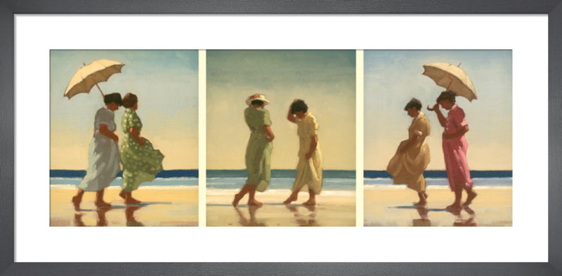 Summer Days Triptych by Jack Vettriano. Framed art print.