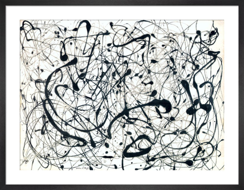 Number 14: Gray by Jackson Pollock. Framed art print.
