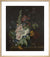 Hollyhocks and Other Flowers in a Vase by Jan van Huysum. Framed art print.