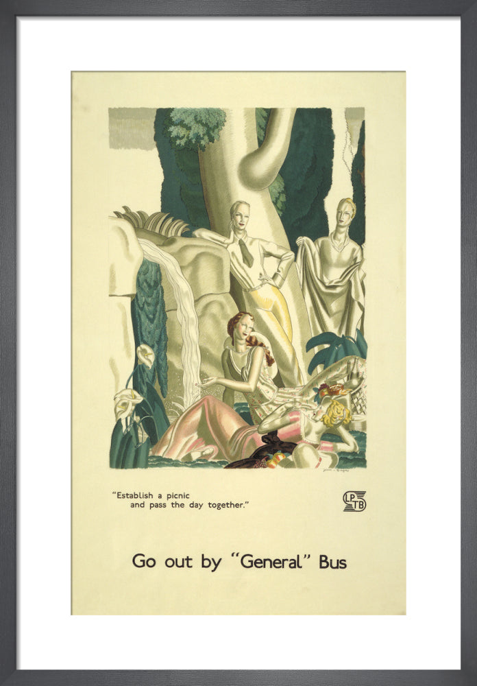 Establish a picnic, 1933 by Jean Dupas. Framed art print.
