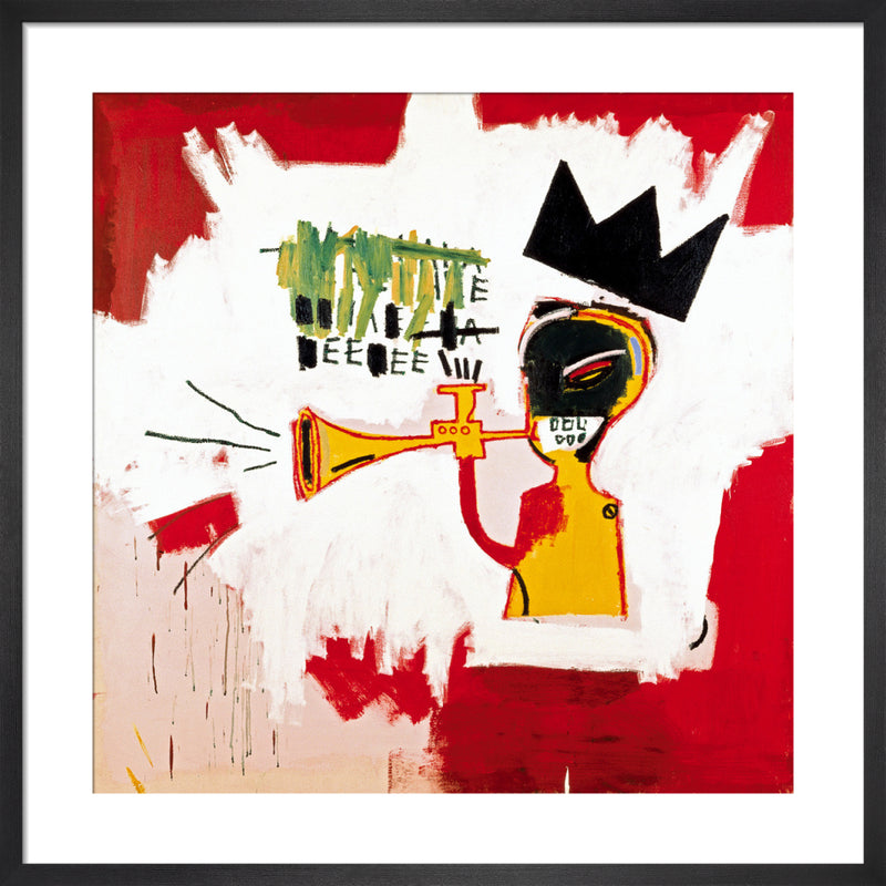 Trumpet, 1984 by Jean-Michel Basquiat. Framed art print.