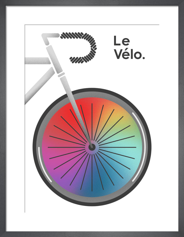 Le Velo Blanc by Jeremy Harnell. Framed art print.