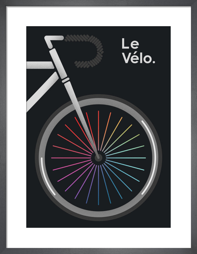 Le Velo Noir by Jeremy Harnell. Framed art print.