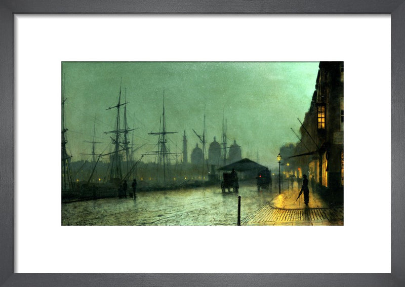 Humber Dockside, Hull, 1882 by John Atkinson Grimshaw. Framed art print.