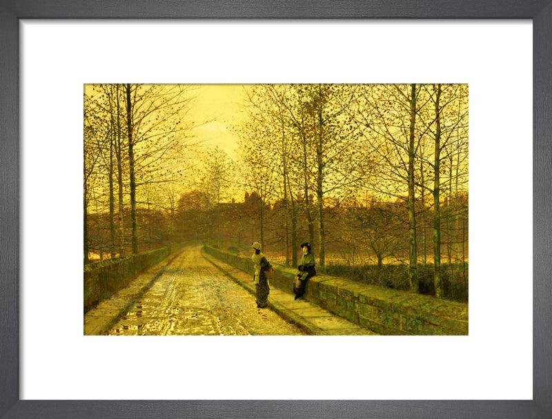In the Golden Gloaming by John Atkinson Grimshaw. Framed art print.