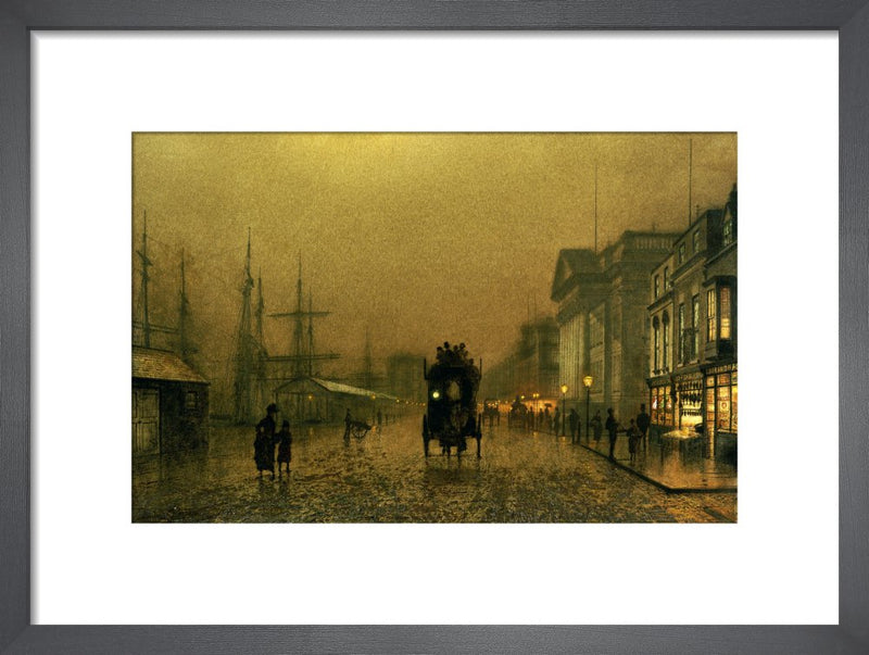 Liverpool Docks by John Atkinson Grimshaw. Framed art print.