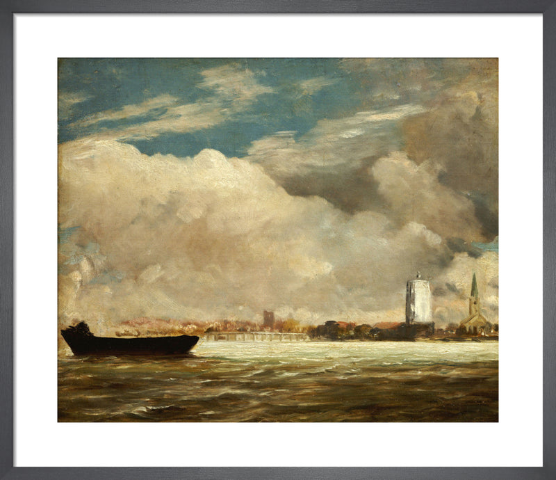 On the Thames near Battersea Bridge, c.1816 by John Constable. Framed art print.